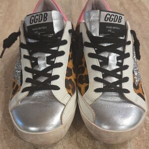 Golden Goose Deluxe Brand Women's Super-Star Leopard Print Calf Hair Glitter